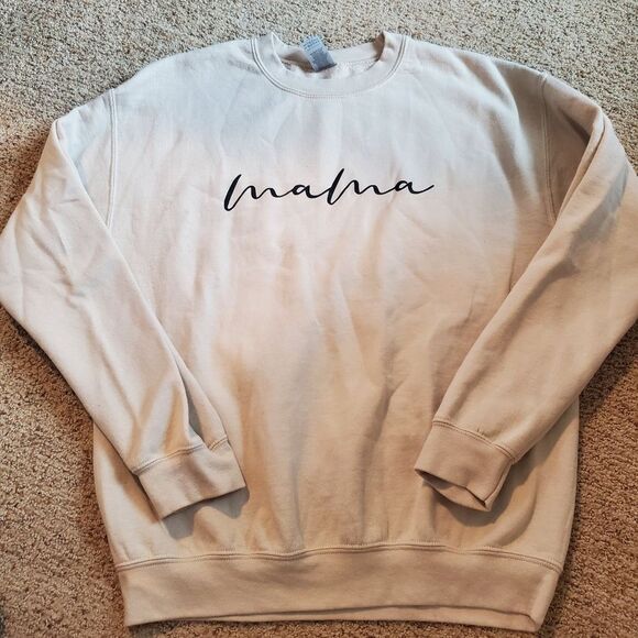 Gildan Sweaters - Mama Crewneck Sweater Cream Medium